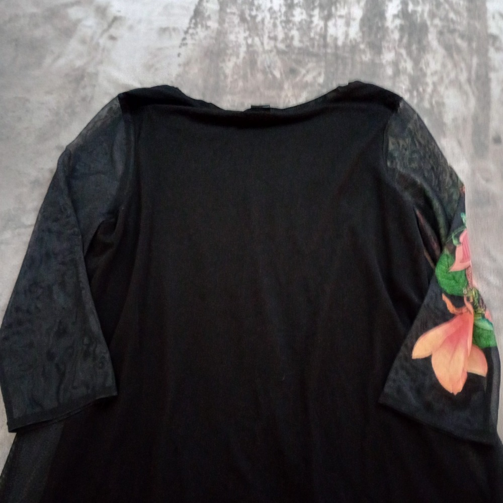 Desigual Womens‎ Floral Tunic Top Size Medium 3/4 Sleeve Boho Artsy Fairycore - Picture 15 of 16